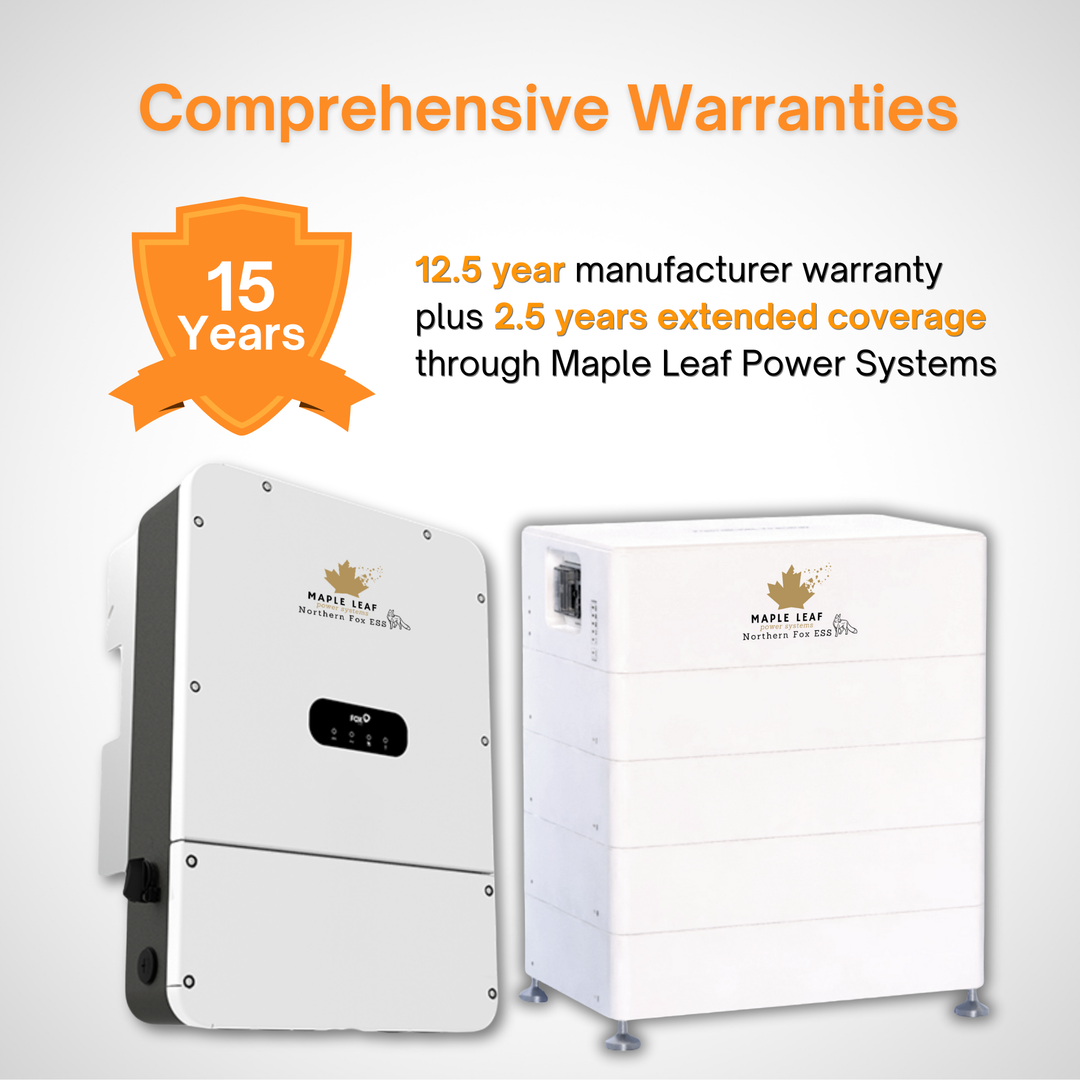 Maple Leaf Northern Fox FLEX Hybrid Solar Inverter & Modular Battery Kits | 9.6kW or 11.4kW Inverter | 8kW to 28kW Expandable Energy Storage System | Optional Fox ESS Hub G2 Smart Energy Management