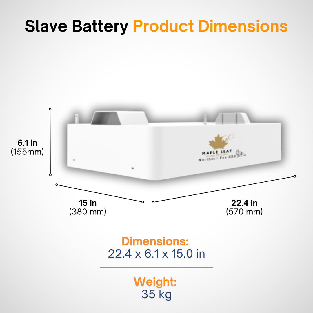 Maple Leaf Northern Fox ECS4000 High Voltage Slave Battery | 3.97kWh Scalable Storage | 90% DoD | LiFePO4 | IP65 Outdoor Rated | UL & UN38.3 Certified