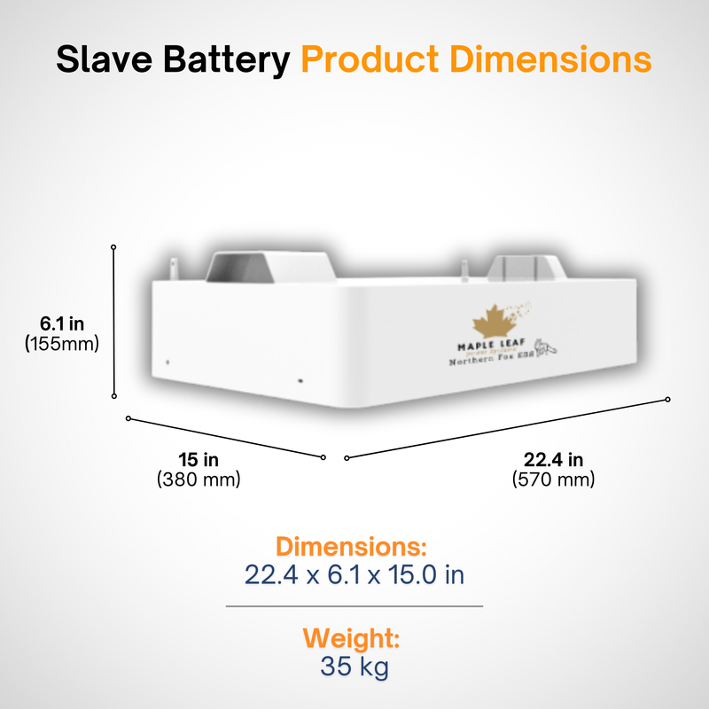 Maple Leaf Northern Fox ECS4000 High Voltage Slave Battery | 3.97kWh Scalable Storage | 90% DoD | LiFePO4 | IP65 Outdoor Rated | UL & UN38.3 Certified