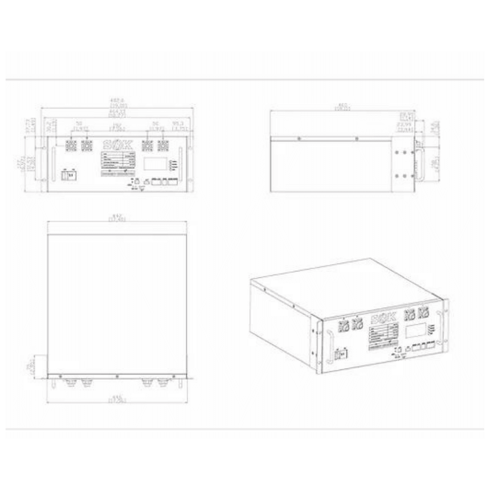 SOK Battery - 100Ah 48v | User-Serviceable | LiFePO4 Server Rack Battery | UL 1973 & UL9540A Certified