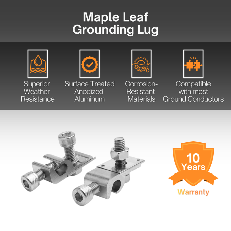 Maple Leaf Roof Mount Kits for Solar Panels | 7’8” Black Rails, Mid Clamps, Rail Connectors, T-Foots & Grounding Kit | Lightweight Aluminum 6005-T5 | Certified Solar Racking Hardware