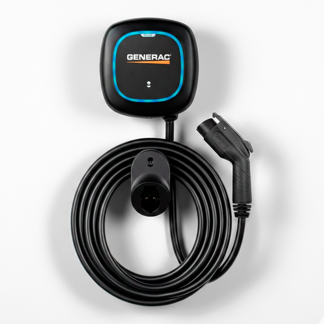 Generac Level 2 Plus EV Charger 48A | 11.5kW Smart Home EV Charging Station | 240V Hardwired | Wi-Fi App Control | Power Boost & Load Management | SAE J1772 | Indoor/Outdoor NEMA 4 | Matte Black