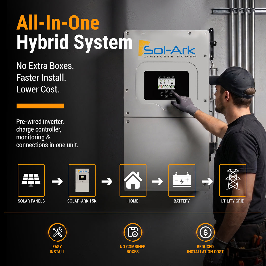 Sol-Ark Hybrid Complete Solar Power and Energy Storage Kits | Bifacial Tier-1 550w+ Solar Panels | Maple Leaf Beaver LIFEPO4 Batteries | Full Kits for Hybrid Solar Power Installs