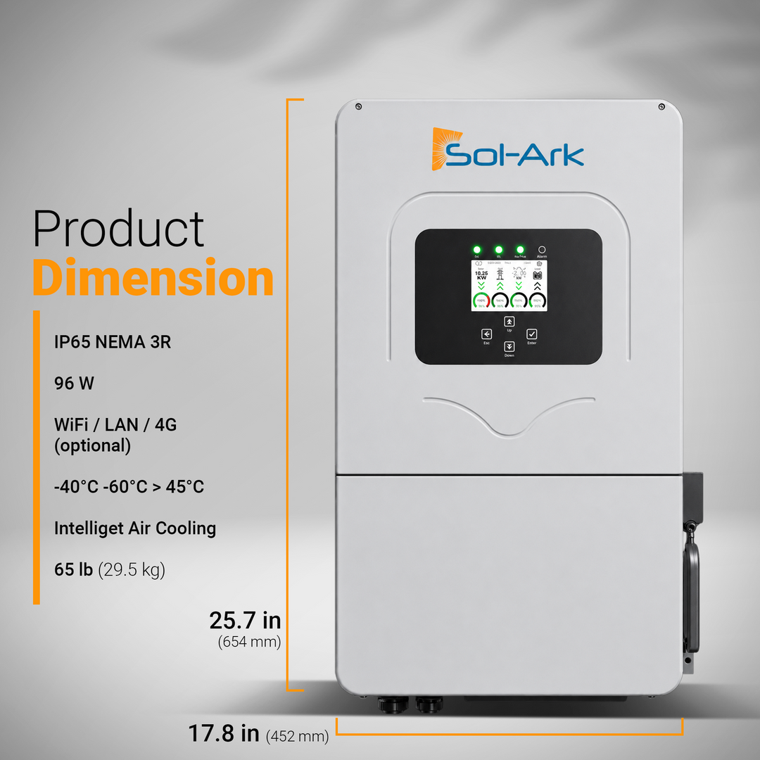 Sol-Ark 12kw Limitless 12K-2P-LL | Hybrid Solar Power Inverter | 12000W AC Output | Up to 6 PV Strings