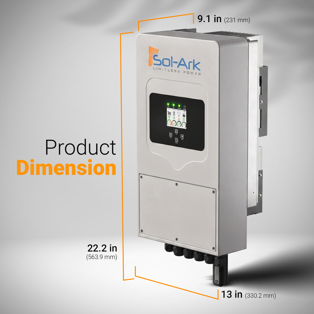 Sol-Ark 5k-1P Hybrid Inverter - Single Phase Inverter | 10kw Solar Input (500VOC) | 2MPPT Controllers | For Off Grid Uses