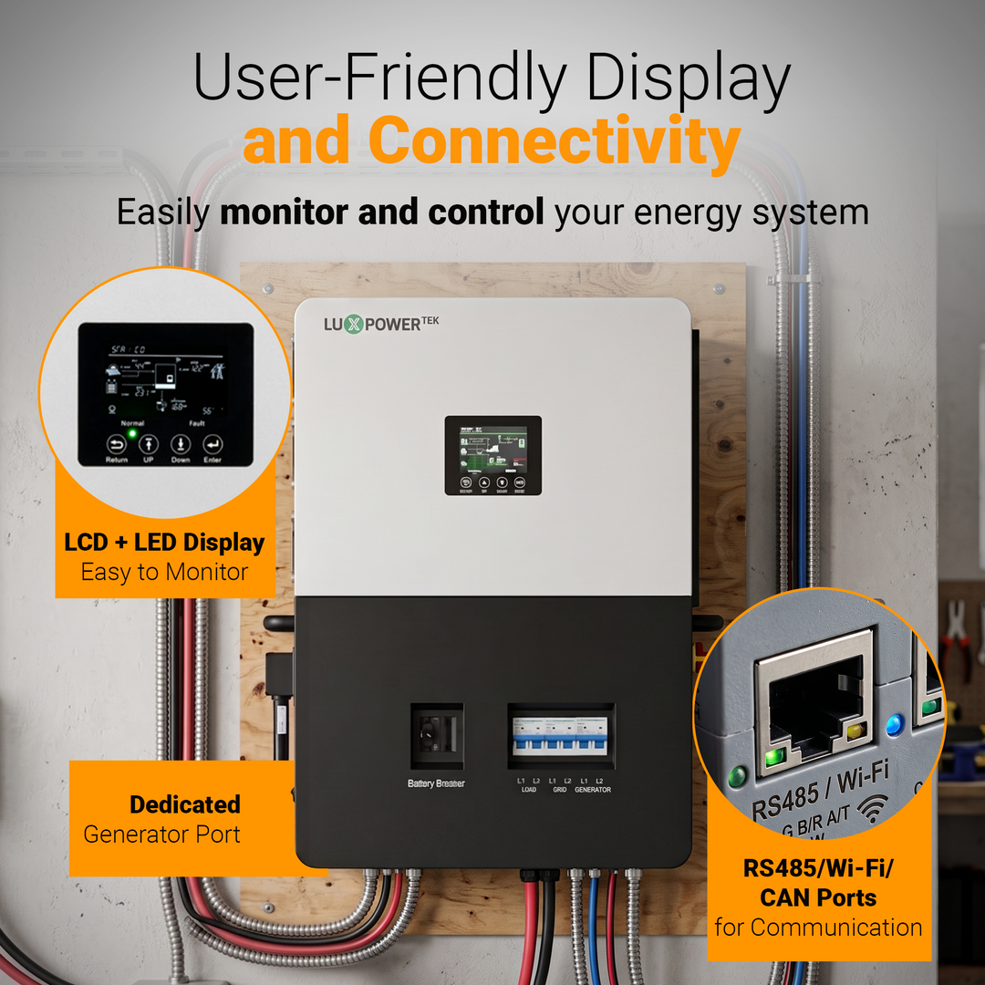 Luxpower LXP6K (SNA-US 6000) - Hybrid / Off-Grid Solar Inverter | 8000W PV Input | 6000W Output | SNA 6k Split Phase | UL & CSA Approved | 6000XP
