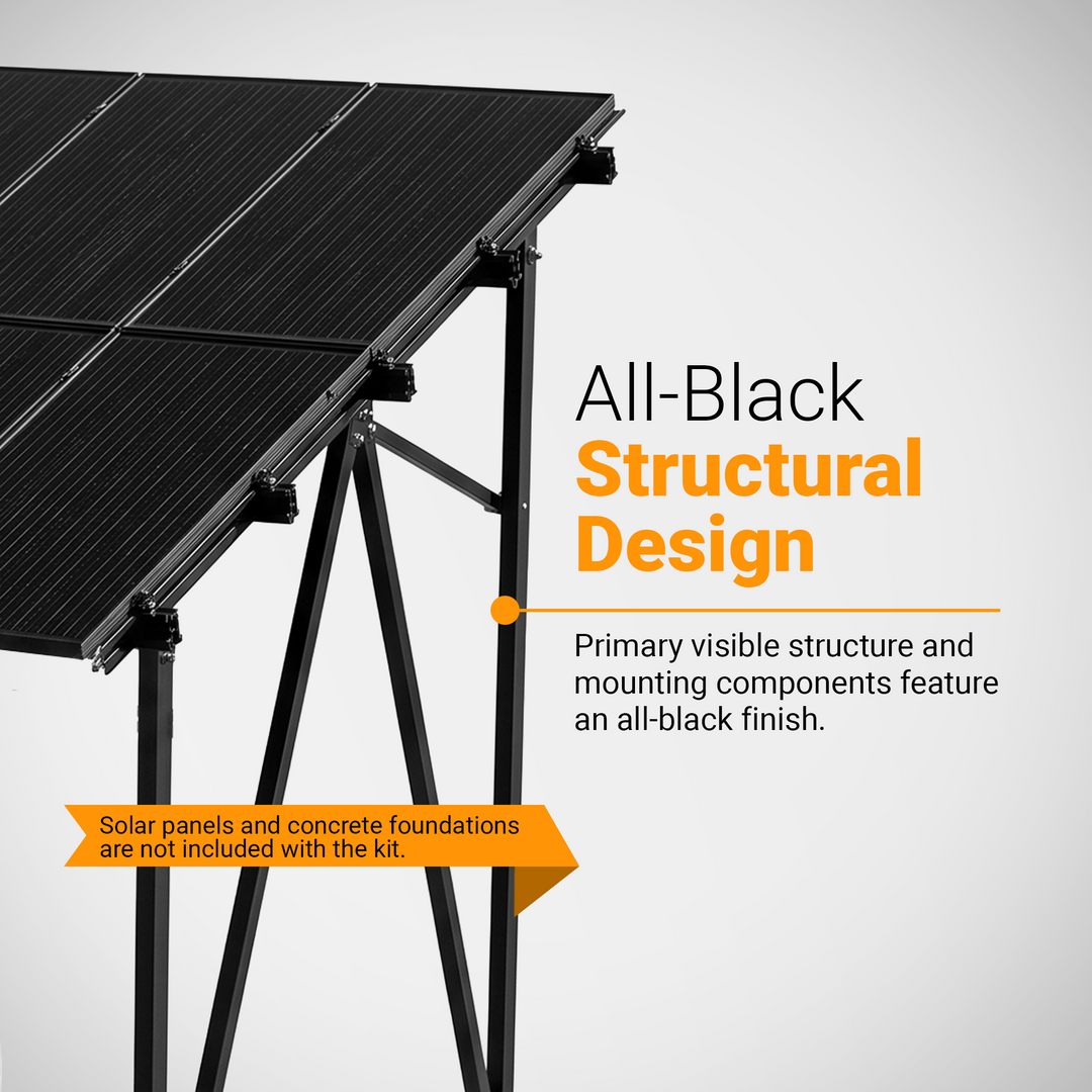 Maple Leaf Heavy-Duty 12-Panel Solar Carport Mounting System | 2x6 Solar Panel Array