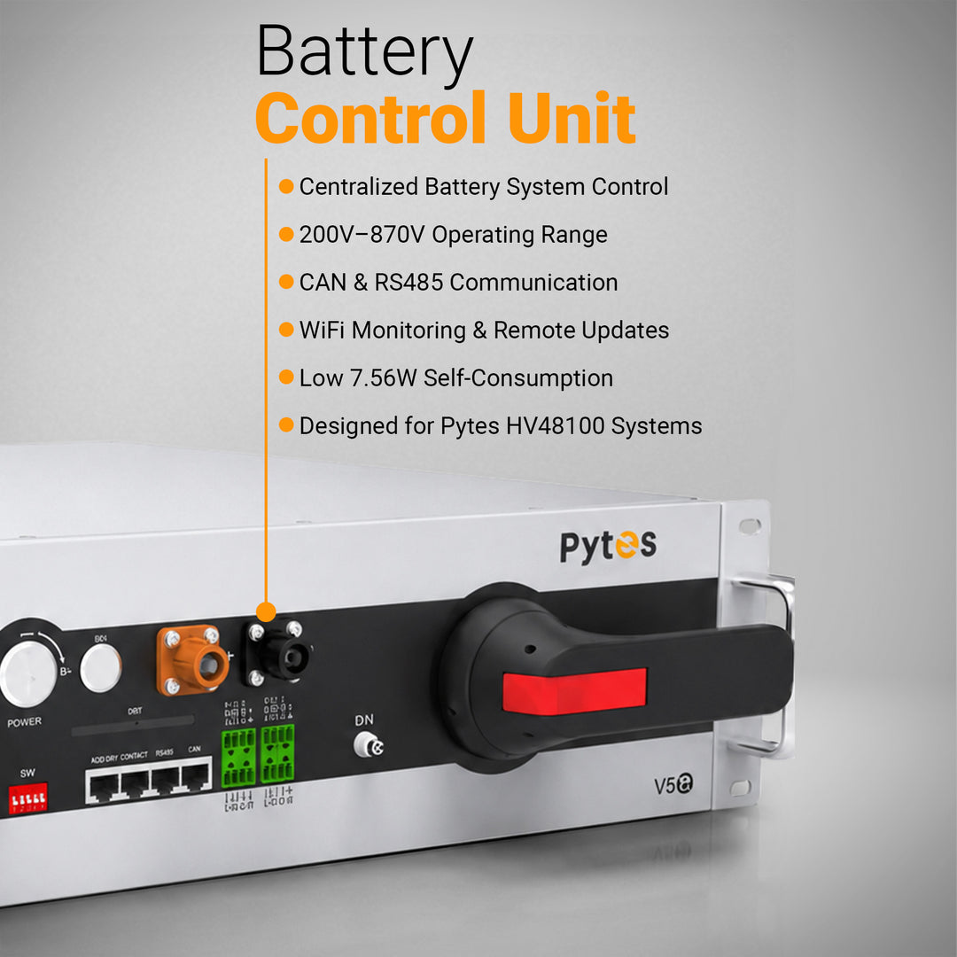 Pytes HV48100 High Voltage Battery Storage System with 25kw and expandable up 40Kw Kit | LiFePO4 Solar ESS Battery Bundle with BCU and Floor Mount Cabinet | UL9540 Certified