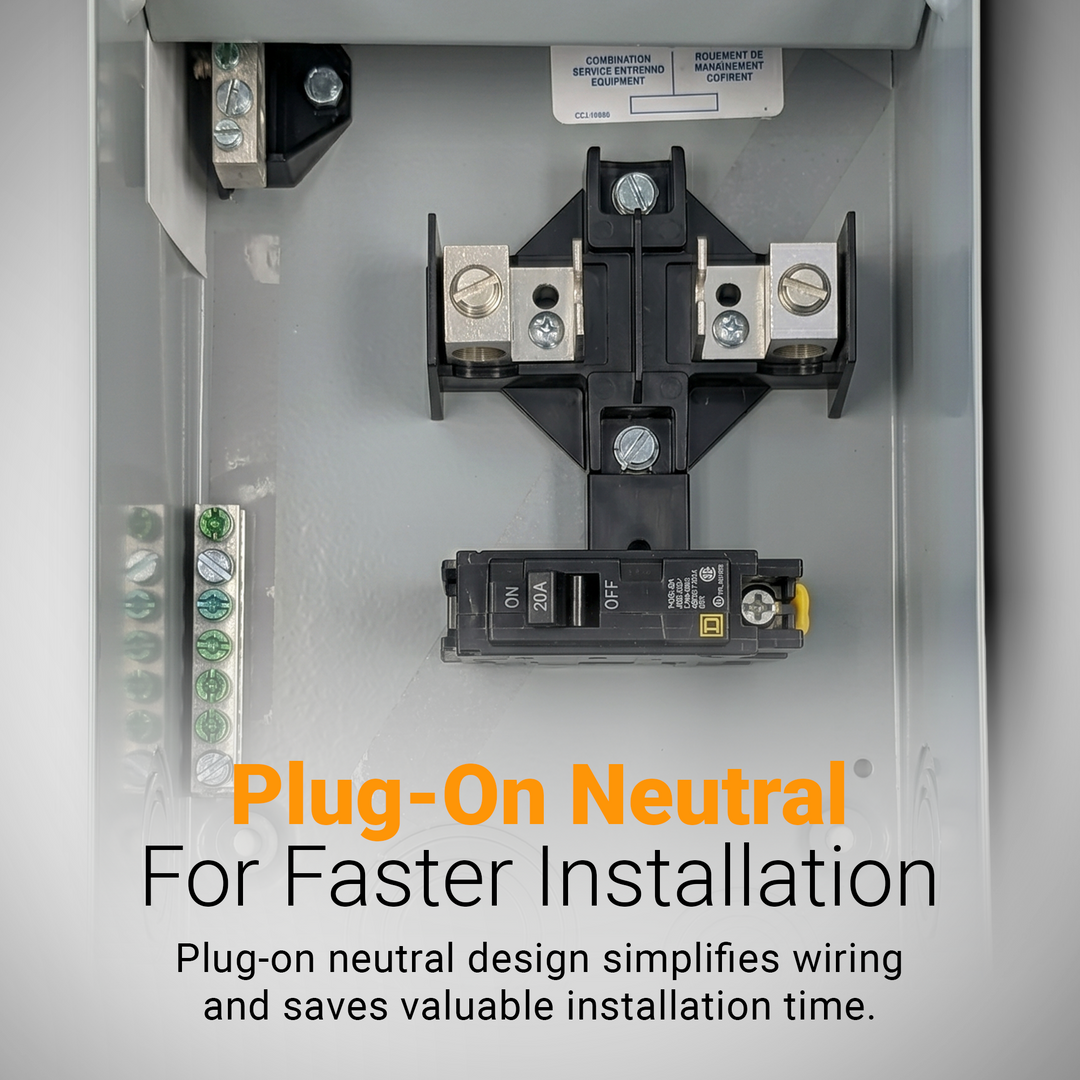 Eaton Single Phase Main Lug Load Center- Non-Combination 125 A, 1 PH, 120/240 VAC | CPL Plug-in | NEMA 3R Rated Enclosure | UL & CSA Listed