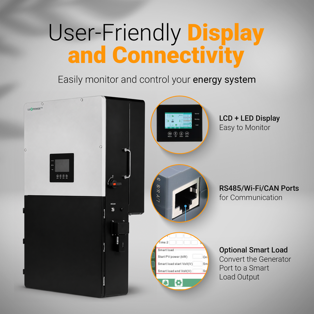 Luxpower LXP-LB-US (18KPV) 12k Hybrid Solar Inverter - 18000W PV Input | 12000W Output | 48V 120/240V Split Phase | UL & CSA Approved