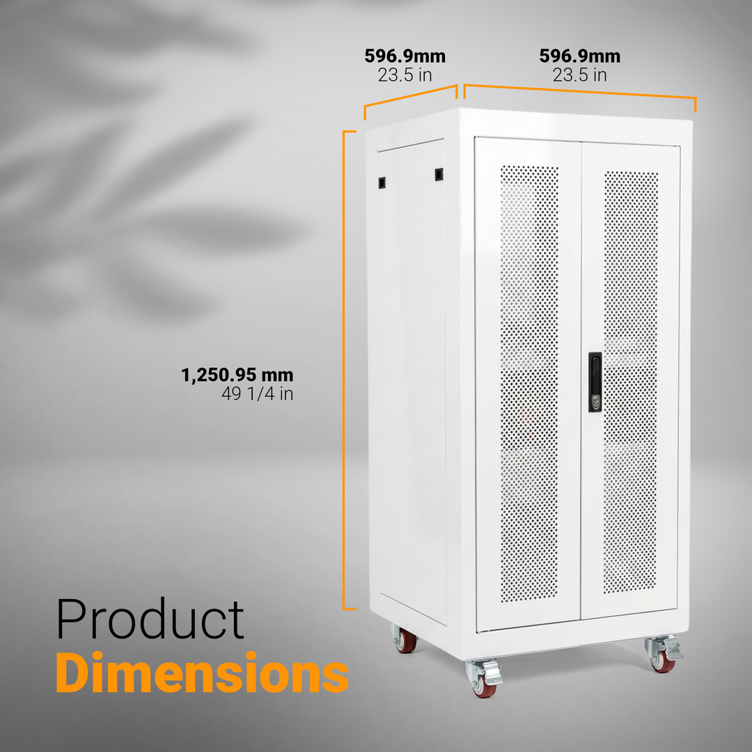 Maple Leaf Indoor Battery Cabinet for Solar Power Systems | Fits Standard Server-Rack Batteries | Durable All-Steel Construction | Version 2