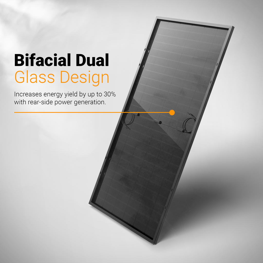 Maple Leaf 640W 5N N-Type TOPCon Bifacial Dual Glass Ultra Black Solar Panel (PALLET OF 36) | High-Efficiency N-Type Solar Module with 30-Year Power Warranty
