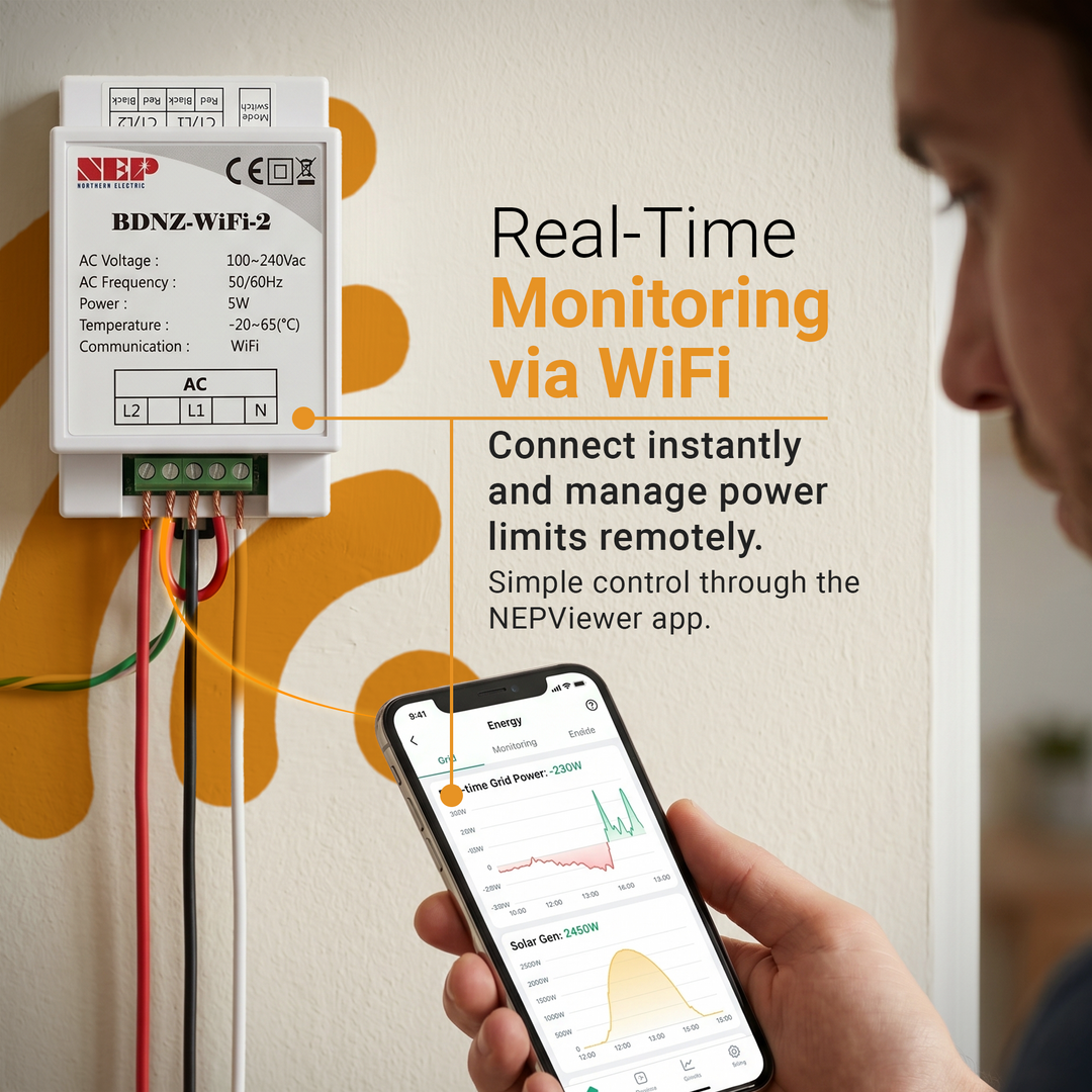 NEP BDNZ-WIFI 2 Net Zero Control Device – Solar Export Limiter & WiFi Monitoring Gateway for NEP Microinverter Systems