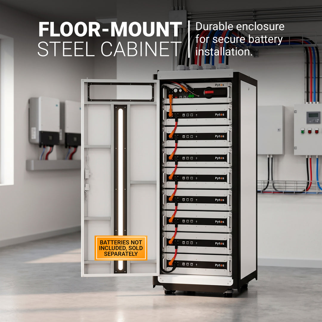 Pytes HV48100 Floor Mount Battery Cabinet | High Voltage Energy Storage Enclosure for Pytes HV48100 &amp; V5 Series Batteries