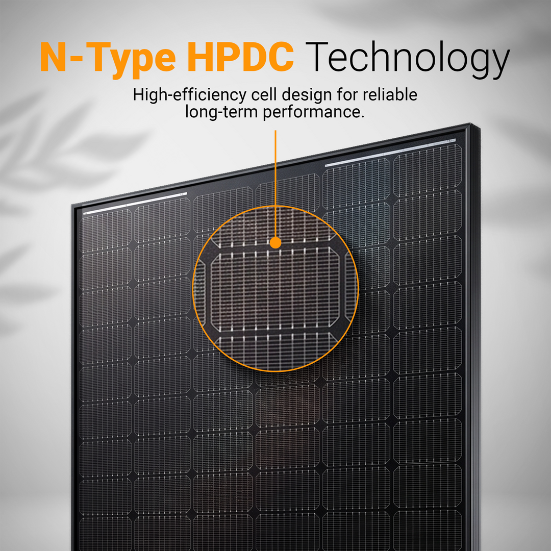 LONGi LR8-54HGBB-500M 500W Bifacial All-Black Solar Power Panel | Pallet of 36 Panels | N-Type Cells | 1200mm cables