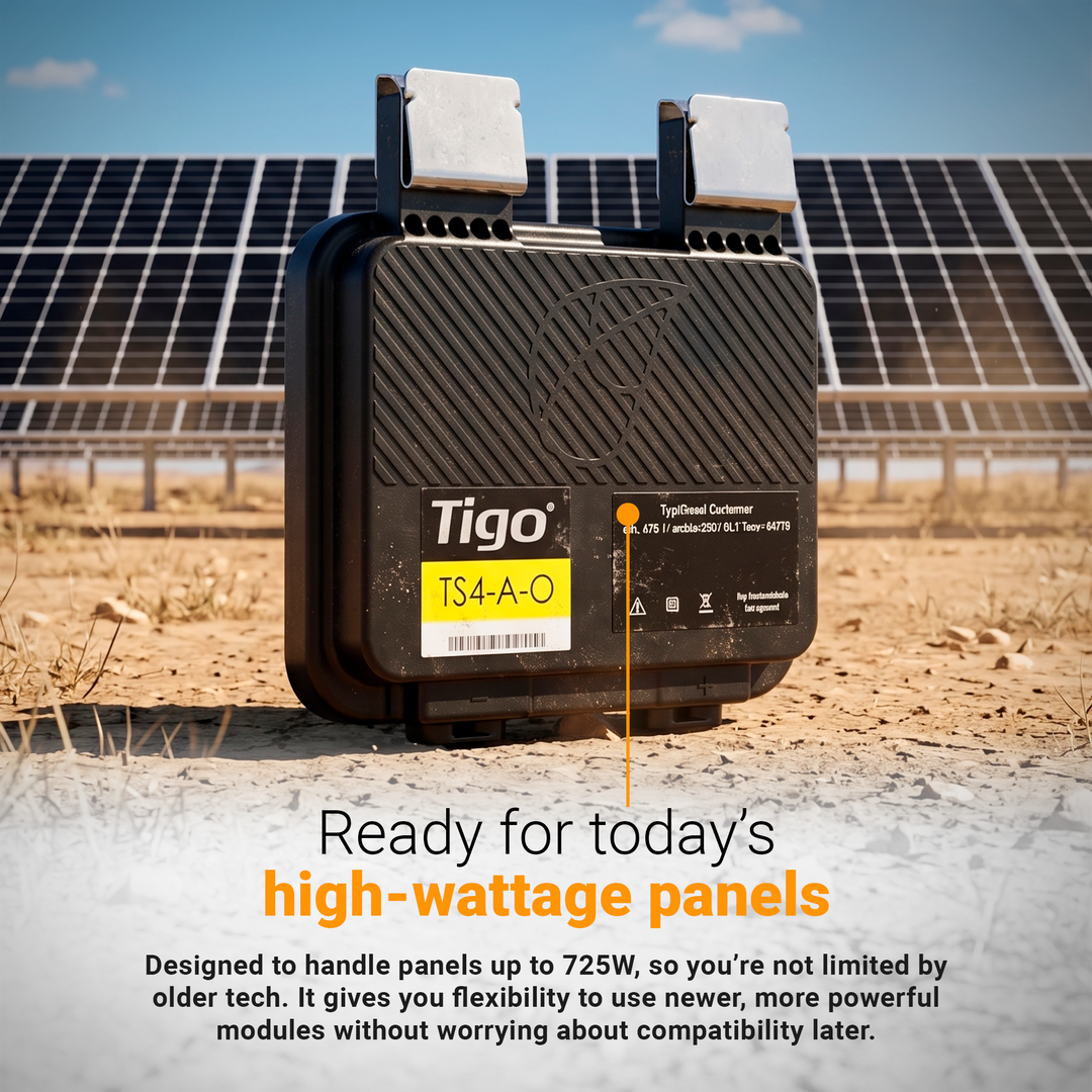 Tigo TS4-A-O 725W Solar Optimizer Canada – MLPE Module Level Power Electronics, Rapid Shutdown Device UL 1741, Solar Panel Monitoring Optimizer, 1500V 22A, High Efficiency 99.6%, Shade & Mismatch Optimization