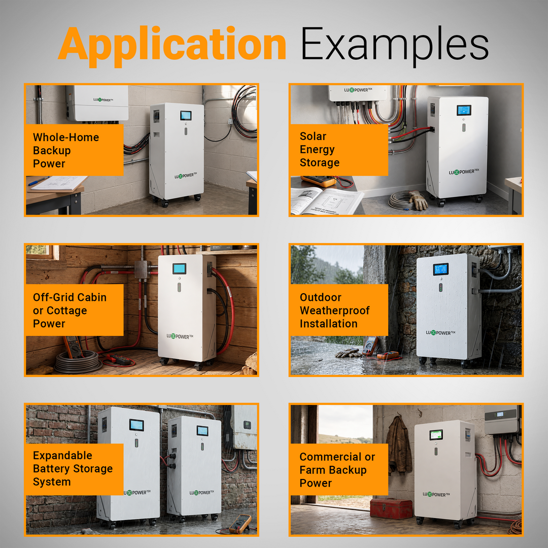 LUXPOWER PSHIELD MAX 16kWh LiFePO4 Solar Battery Storage System for Home Backup Power | IP65 Outdoor Energy Storage | UL Certified