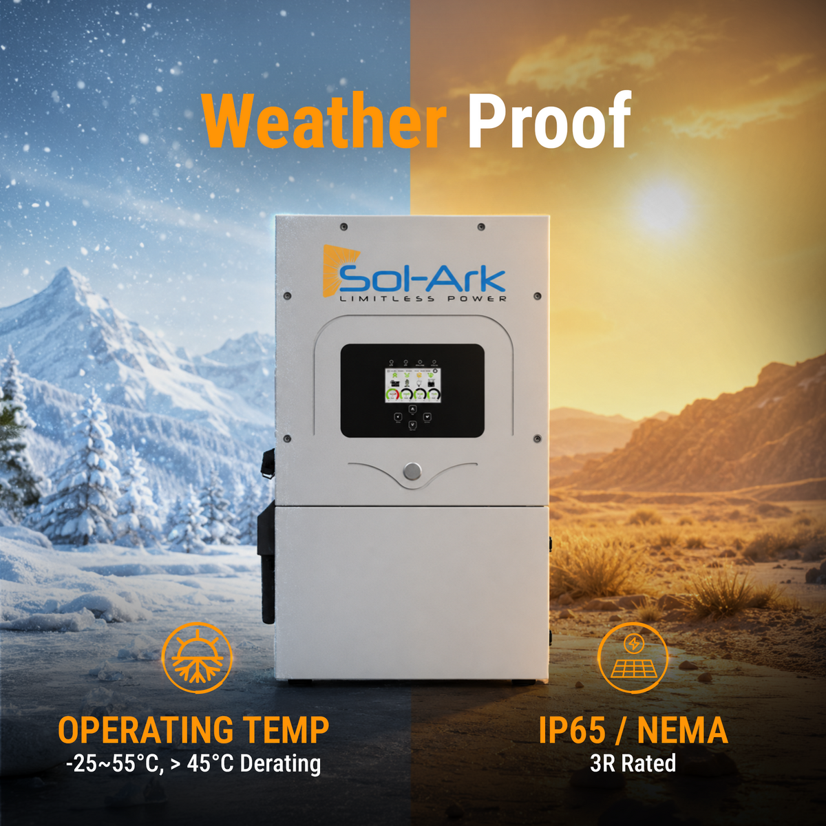 Sol-Ark 15K Hybrid Solar Power Inverter - All-In-One Inverter | With M