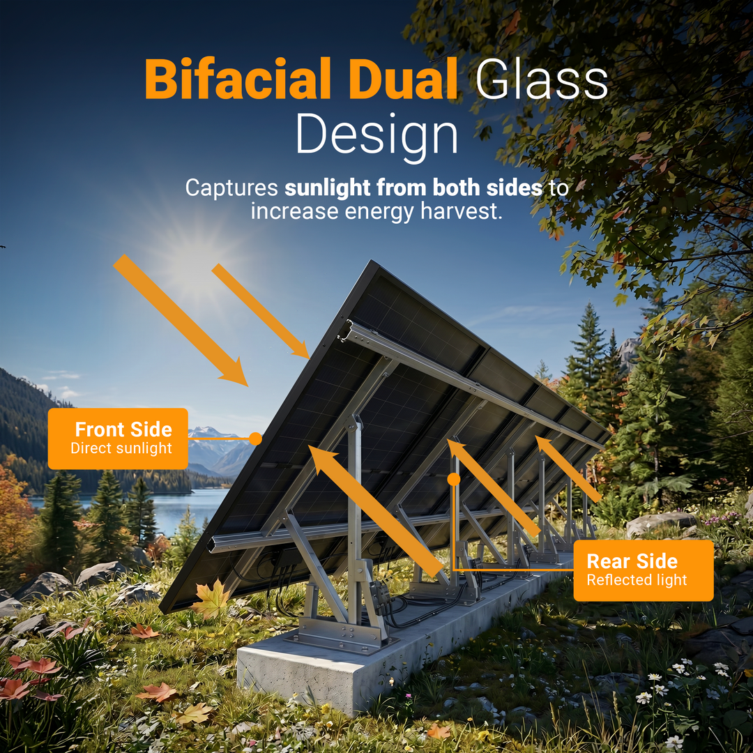 Maple Leaf 640W 5N N-Type TOPCon Bifacial Dual Glass Ultra Black Solar Panel (PALLET OF 36) | High-Efficiency N-Type Solar Module with 30-Year Power Warranty