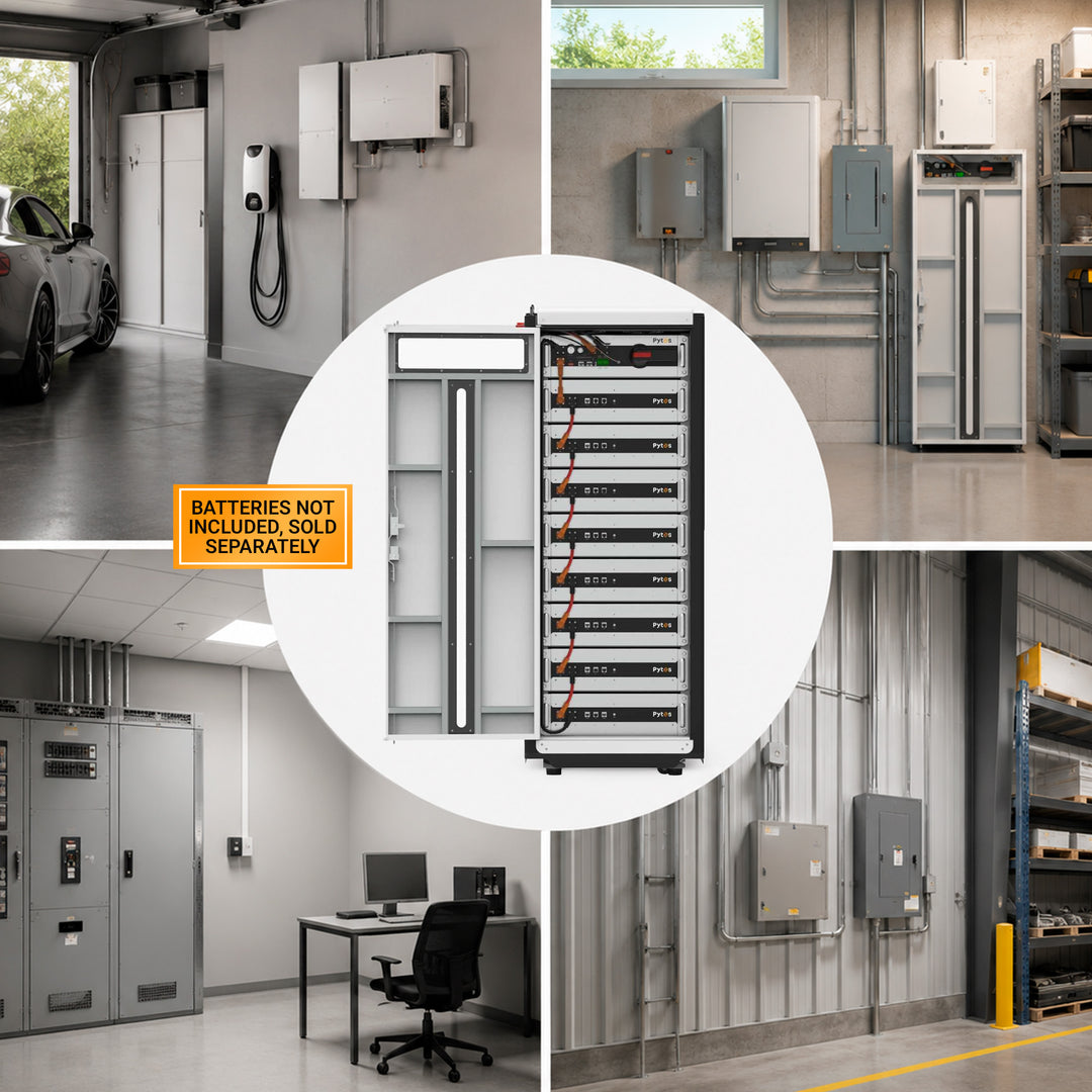 Pytes HV48100 Floor Mount Battery Cabinet | High Voltage Energy Storage Enclosure for Pytes HV48100 &amp; V5 Series Batteries