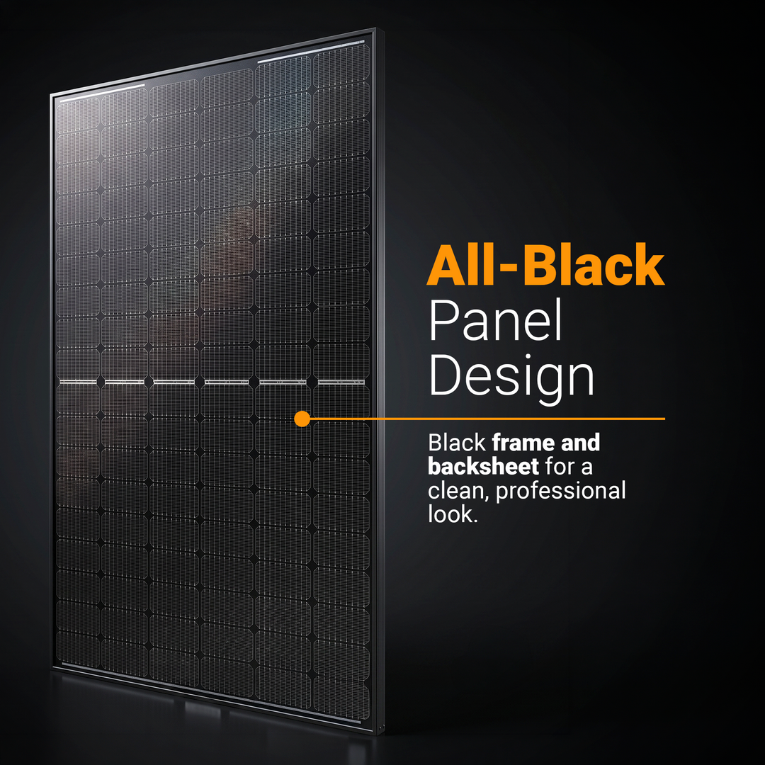 LONGi LR8-54HGBB-500M 500W Bifacial All-Black Solar Power Panel | Pallet of 36 Panels | N-Type Cells | 1200mm cables