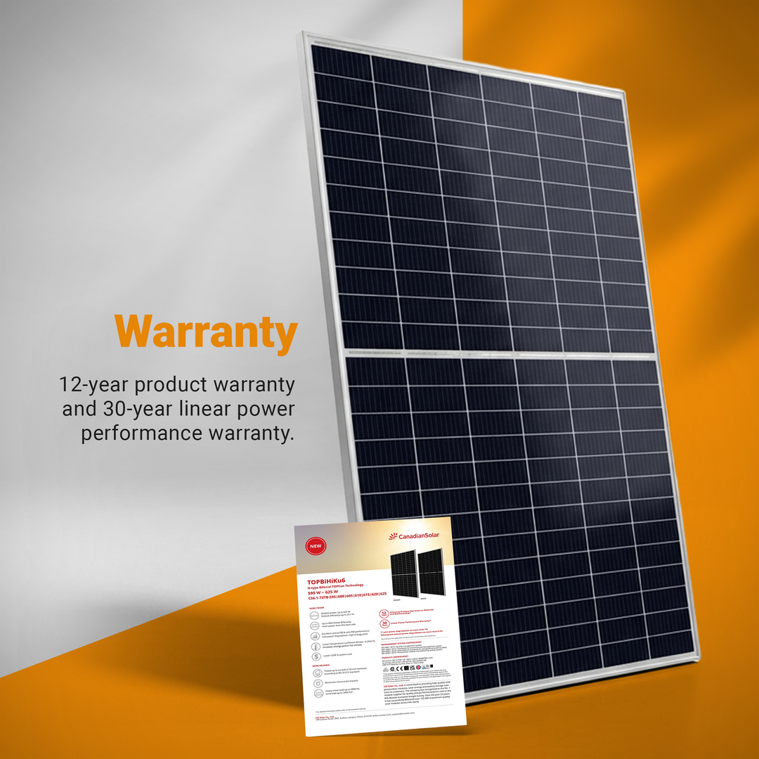 CANADIAN SOLAR 615W Solar Panel | TOPHiKu6 All-Black N-type TOPCon PV Cells | CSA Certified