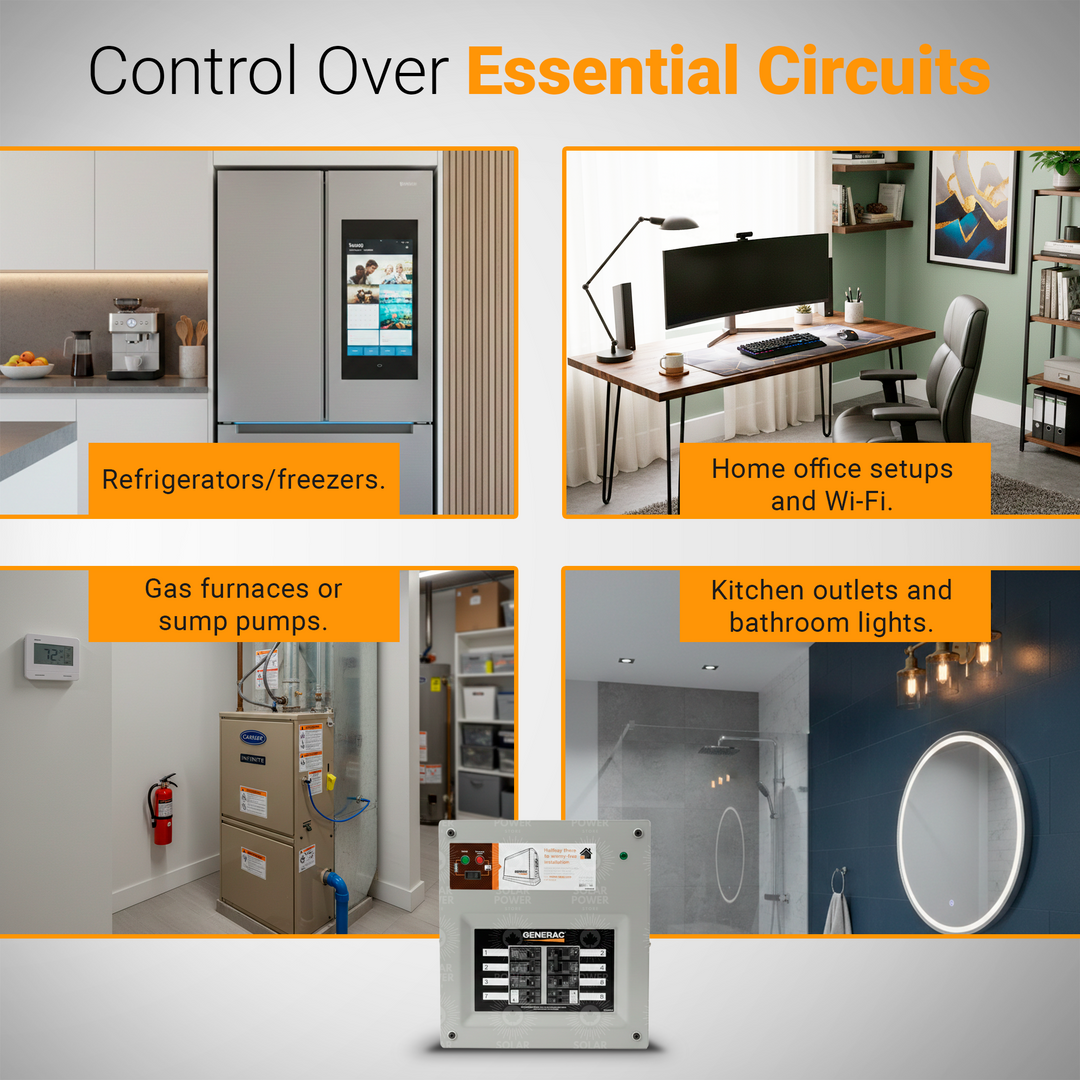 Generac 9855 HomeLink Manual Transfer Switch Kit | 50A / 30A Upgradeable Backup Power Panel | 10–16 Circuit Capacity | Pre-Wired Indoor NEMA 1 | Flush or Surface Mount | Portable Generator Ready | Up to 11 kW