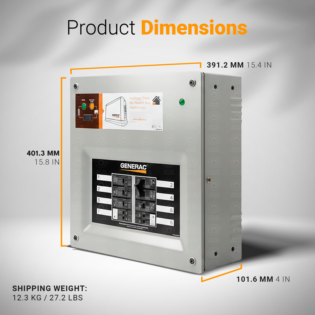 Generac 9855 HomeLink Manual Transfer Switch Kit | 50A / 30A Upgradeable Backup Power Panel | 10–16 Circuit Capacity | Pre-Wired Indoor NEMA 1 | Flush or Surface Mount | Portable Generator Ready | Up to 11 kW