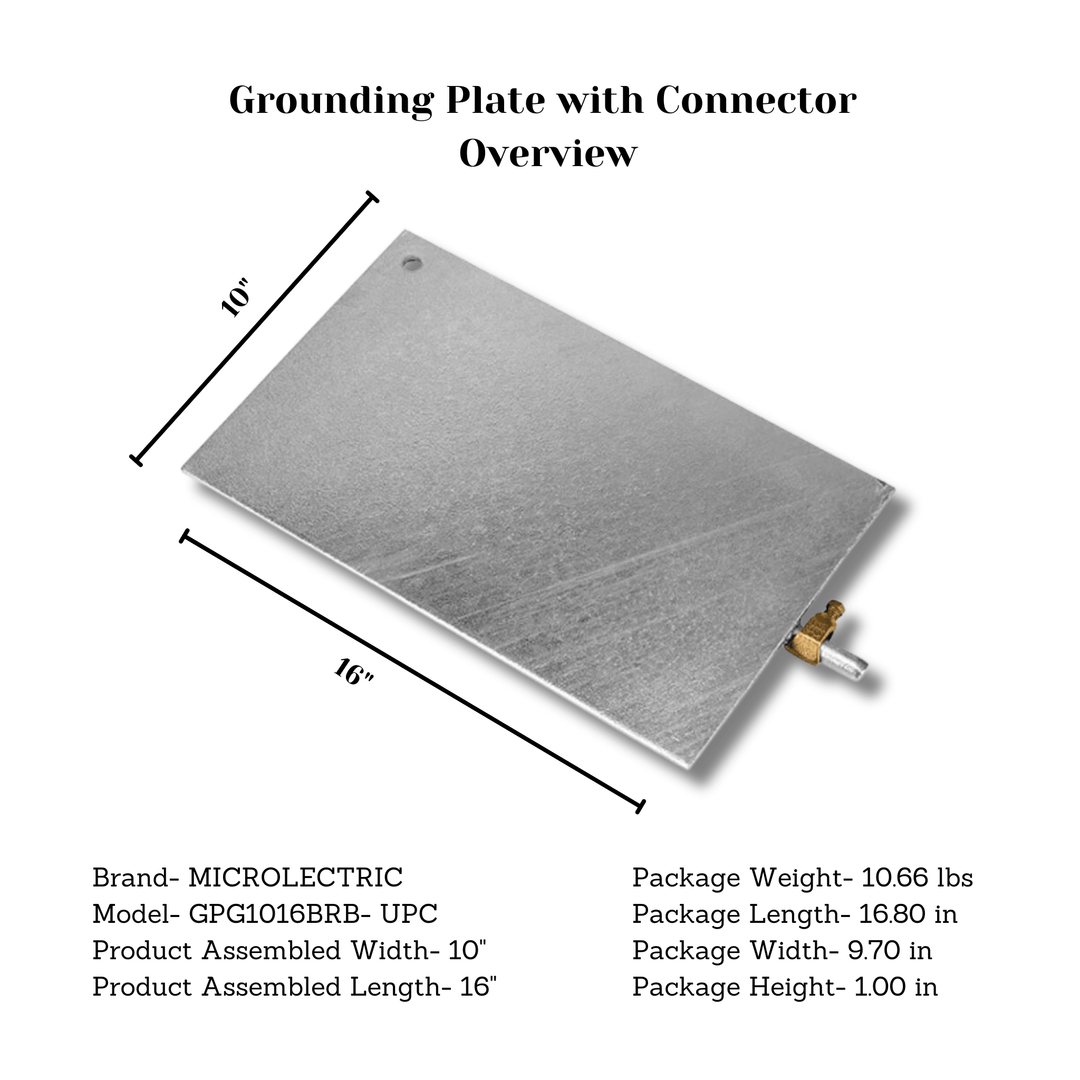 Hydel Micro-electric Ground Plate With Bronze Ground Connector | GPG1016BRB-UPC