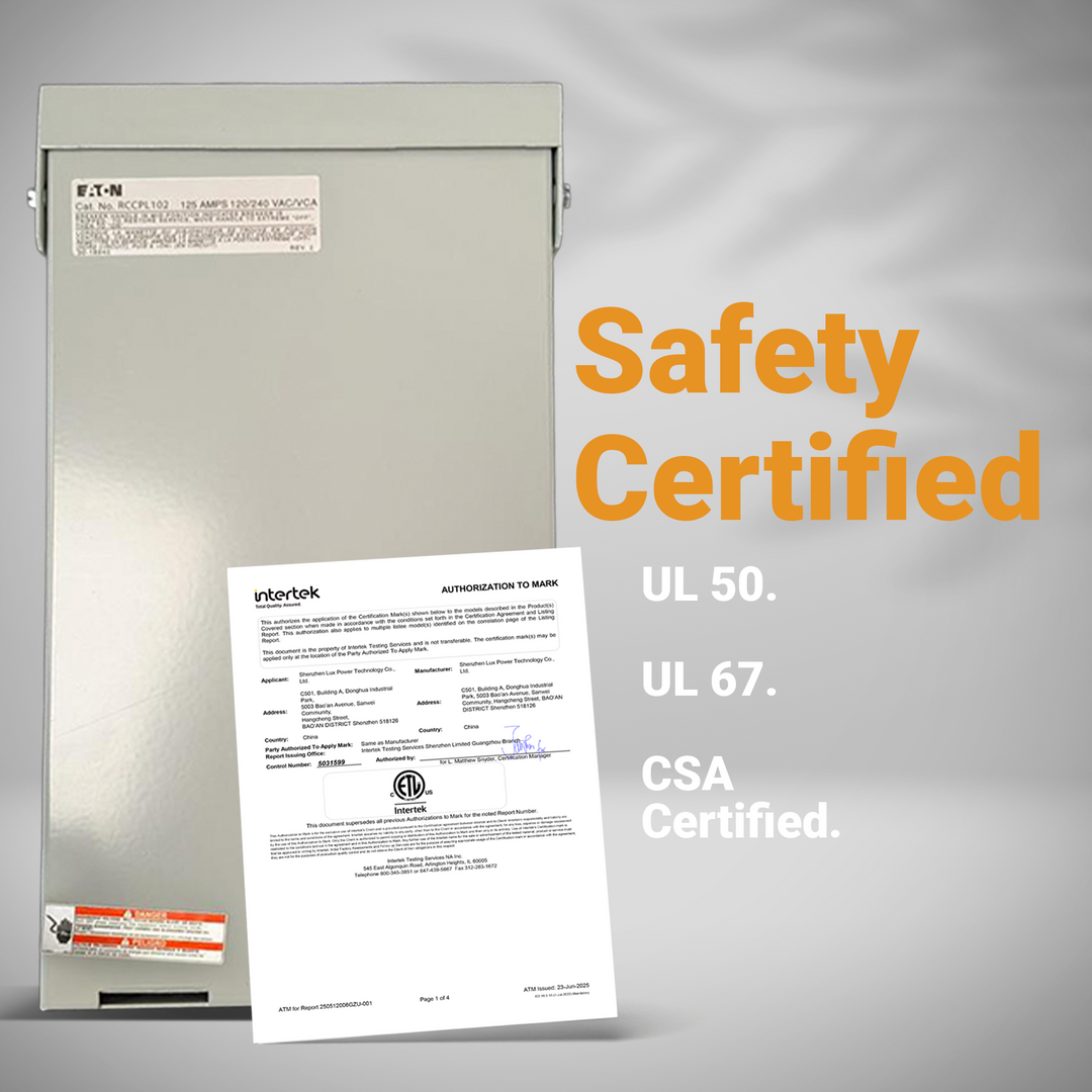 Eaton Single Phase Main Lug Load Center- Non-Combination 125 A, 1 PH, 120/240 VAC | CPL Plug-in | NEMA 3R Rated Enclosure | UL & CSA Listed