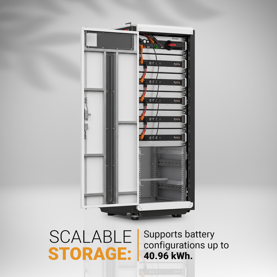 Pytes HV48100 High Voltage Battery Storage System with 25kw and expandable up 40Kw Kit | LiFePO4 Solar ESS Battery Bundle with BCU and Floor Mount Cabinet | UL9540 Certified