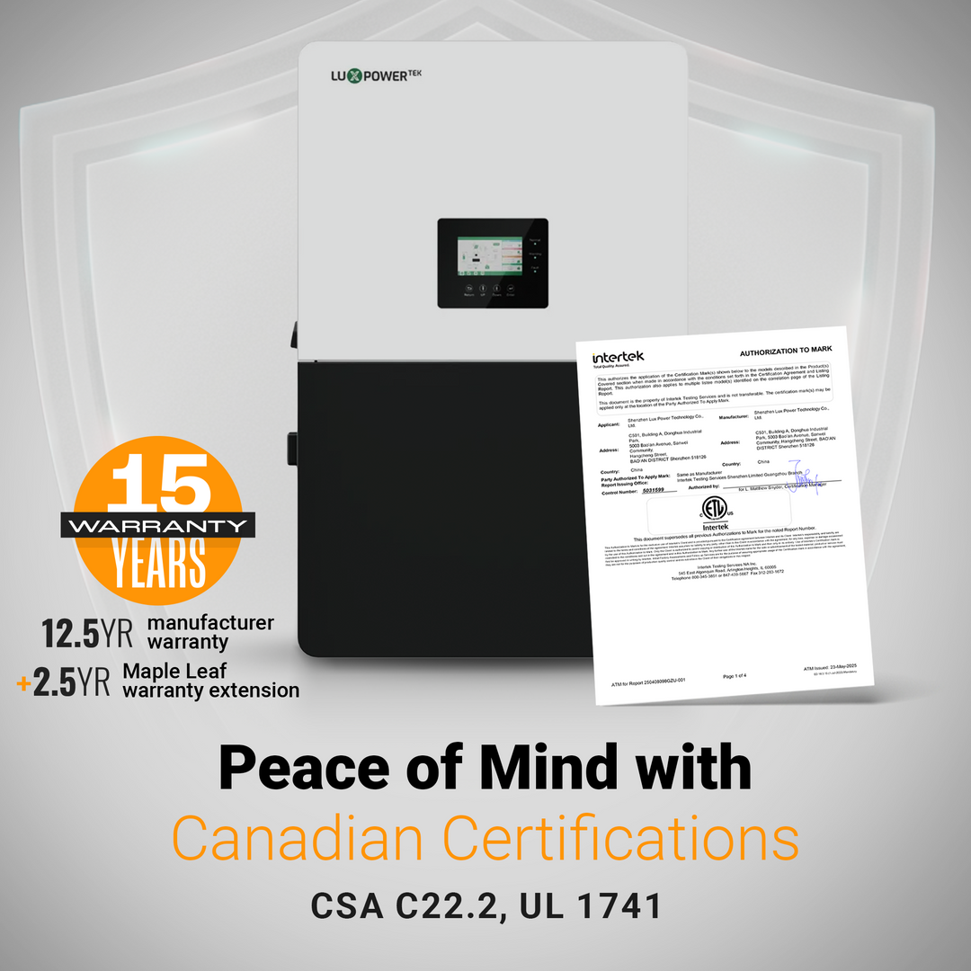 Luxpower GEN-LB-US 9.6K PRO Hybrid Solar Inverter | 9600W Continuous AC Output | 200A Passthrough | UL Listed and CSA Certified
