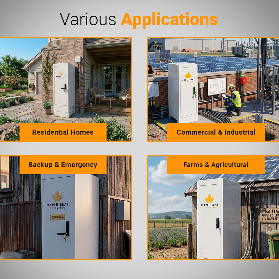 Maple Leaf Mountie - Safe Outdoor Battery Cabinet | Insulated Waterproof Steel Enclosure for Server Rack & Solar Power System Batteries | IP65 Rated Battery Power Outdoor Cabinet