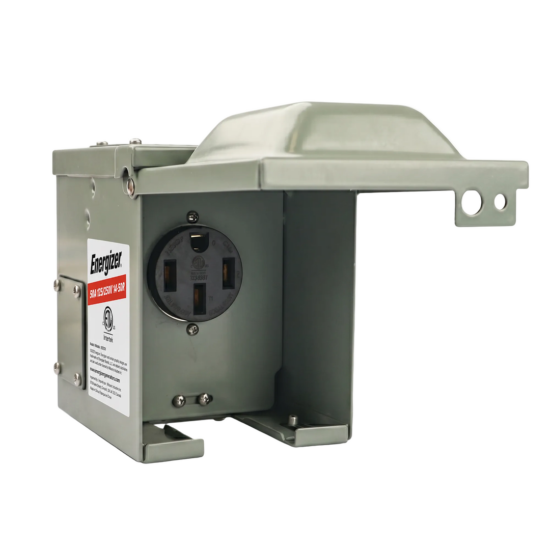 50 Amp EV/RV Power Outlet Box – Heavy Duty Outdoor NEMA 14-50R Receptacle for EV Chargers, Tesla, RVs, Campers & Home Charging | Weatherproof Lockable ETL Listed Power Outlet Canada