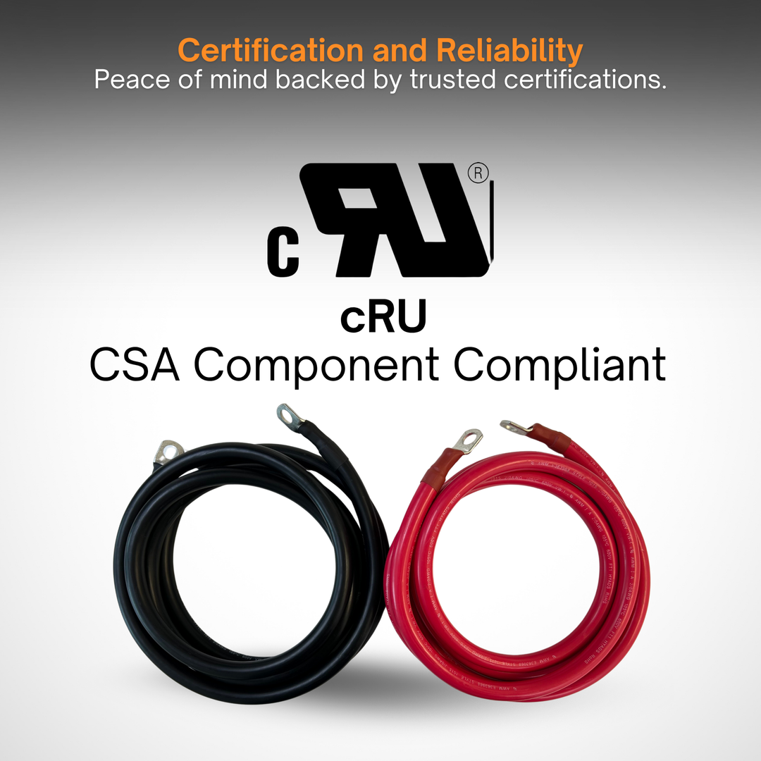 2/0 AWG Solar Battery Extension Cable - Inverter And Battery Cable 2/0awg | Tinned Copper | 200ah| Red And Black 10FT Each