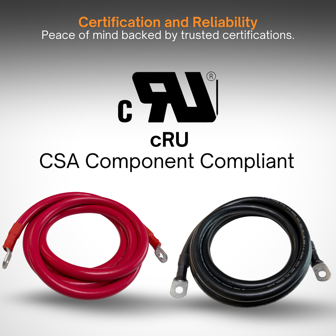 2 AWG Solar Battery Extension Cable - Inverter and Battery Cable 2awg | Tinned Copper 125ah | Red And Black 5FT Each