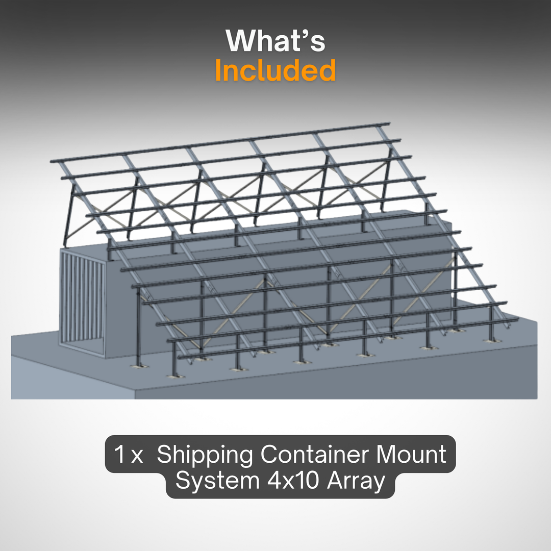 Shipping Container Solar Mount System for 500W–600W+ Panels | 40-Panel Capacity | Heavy-Duty Container Solar Panel Mounting Bracket