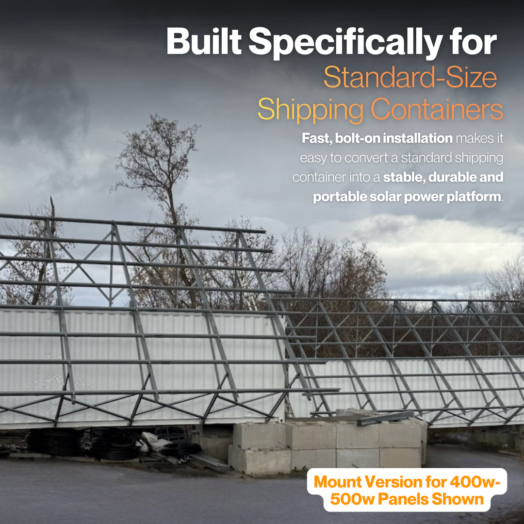 Shipping Container Mount System for 400w to 500w Solar Panels | 44-Panel Capacity | Heavy-Duty Solar Power Mounting System to Convert Shipping Container