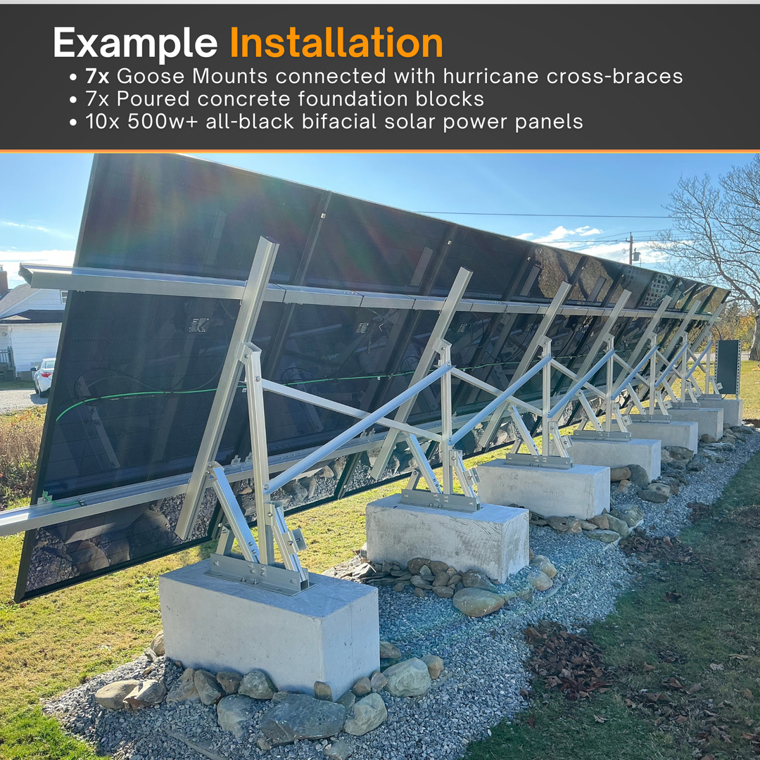 Maple Leaf Goose Ground Mount & 550W Solar Panel Bundles  | Flexible 4, 8, 16, 32 Panel Options