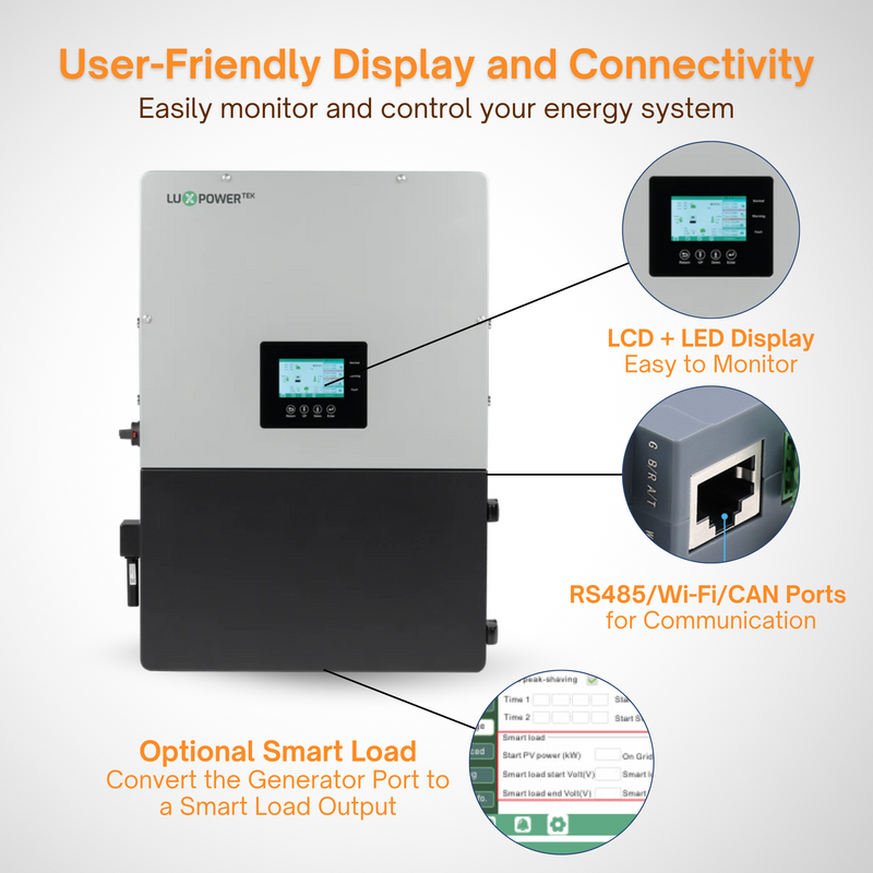 Luxpower LXP-LB-US 10k Hybrid Inverter - 48V 120/240V Split Phase | UL, CEC & CSA Approved