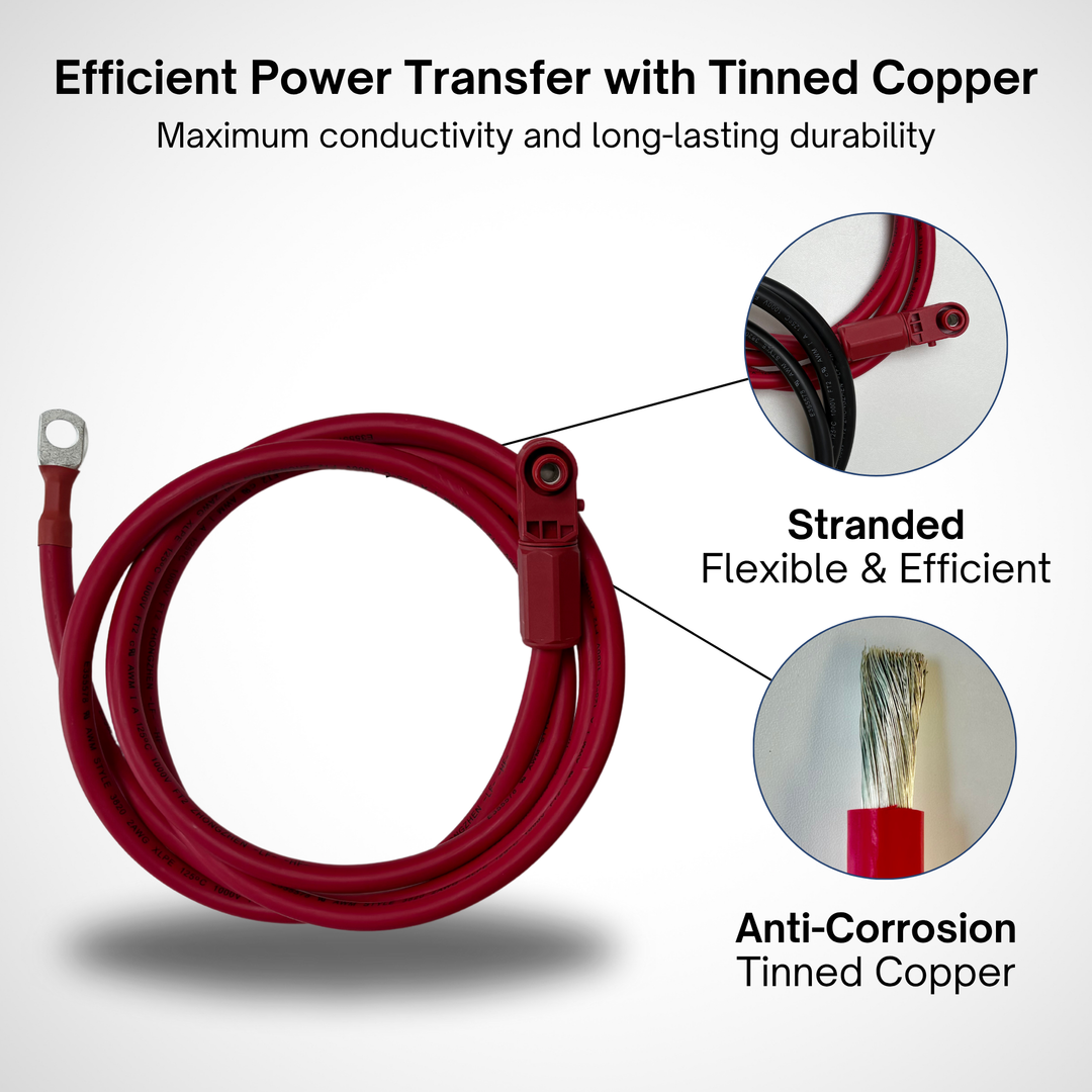 Maple Leaf Beaver Battery 2 AWG Battery Cable Kit (Cables + Grounding)
