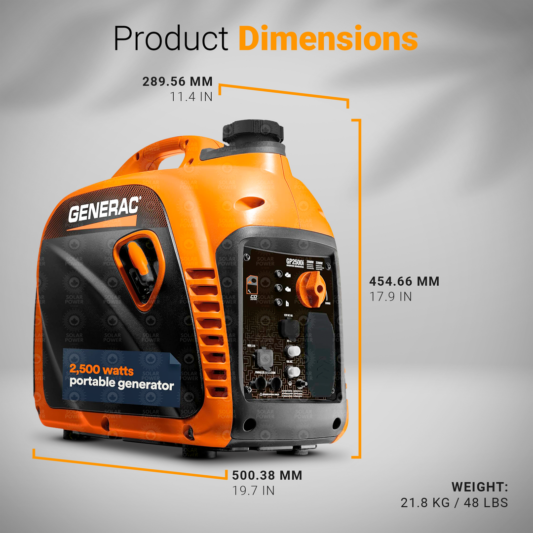 Generac 8251 GP2500i COsense Portable Generator | 2500W | Home Backup, Off-Grid, RV, Camping, Marine, Jobsite