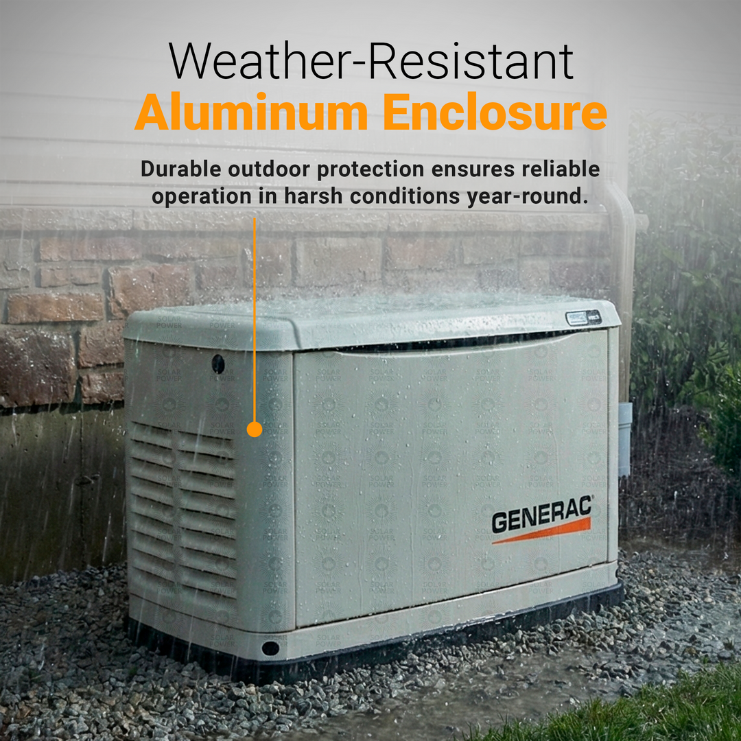 Generac 7171 10/9 kW Air-Cooled Home Standby Generator | Automatic Whole-House Backup Power System | Aluminum Weatherproof Enclosure | Natural Gas & Propane Ready | Quiet, High-Efficiency Residential Generator with ATS Compatibility