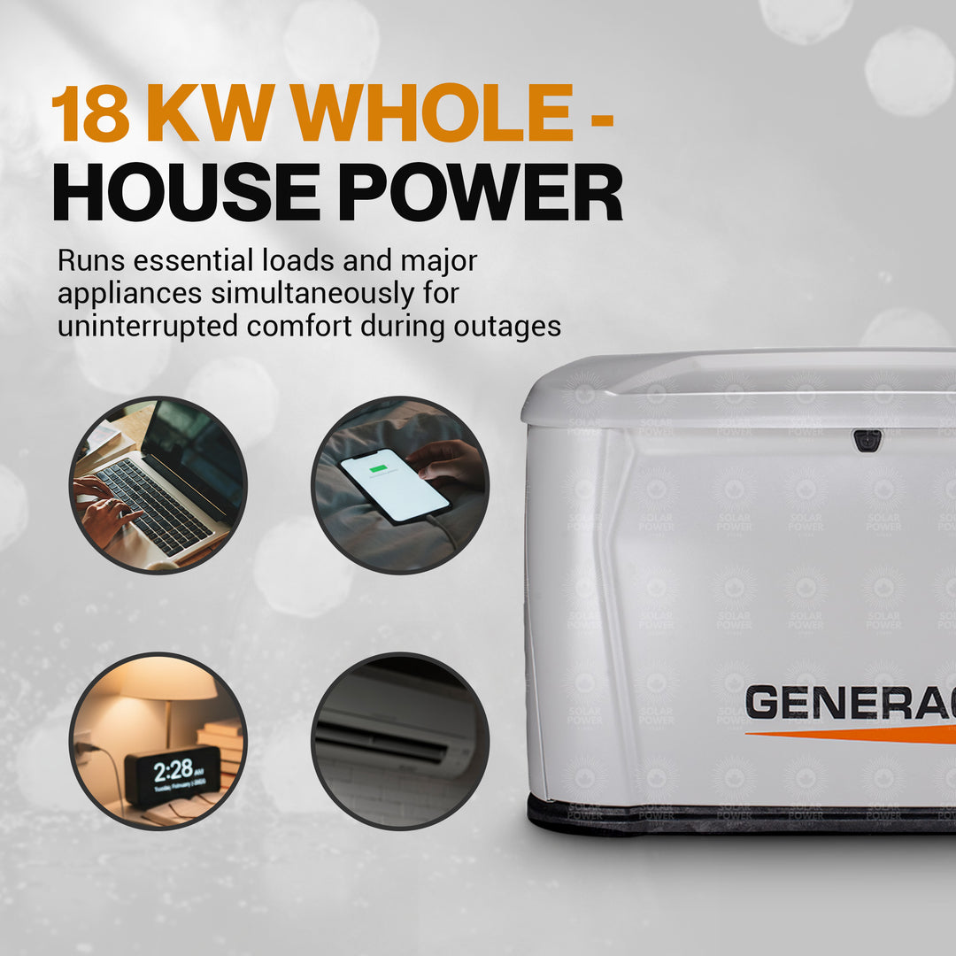 Generac 7259 18kW / 17kW Next-Gen Air-Cooled Standby Generator | Whole-House Automatic Backup Power with Wi-Fi and Aluminum Enclosure | 5 Year Warranty