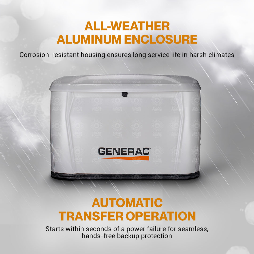Generac 7259 18kW / 17kW Next-Gen Air-Cooled Standby Generator | Whole-House Automatic Backup Power with Wi-Fi and Aluminum Enclosure | 5 Year Warranty