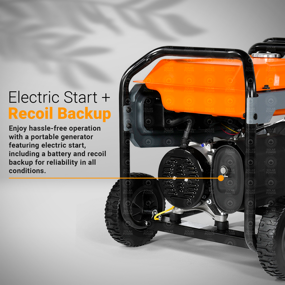 Generac GP8000E Portable Generator | 8000W High-Efficiency Backup Generator | Electric Start and COSense CO Protection | CSA Certified