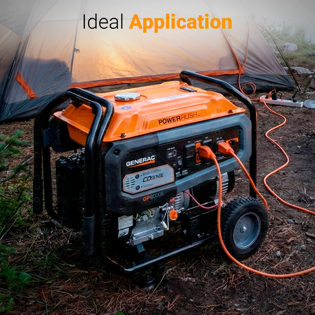 Generac GP8000E Portable Generator | 8000W High-Efficiency Backup Generator | Electric Start and COSense CO Protection | CSA Certified