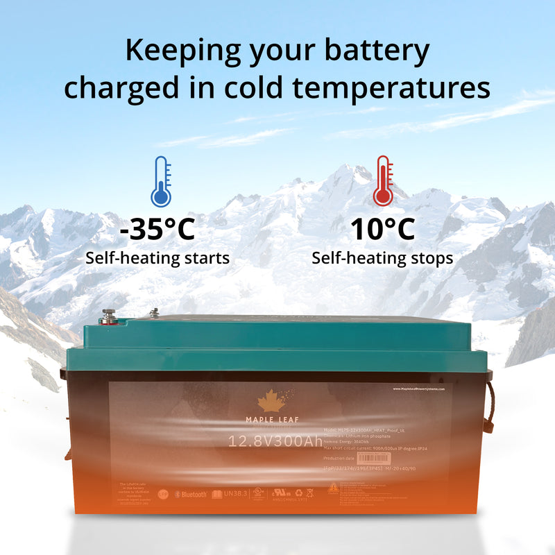 Maple Leaf 12V 300AH Lithium Iron Phosphate Battery W/ Self-Heating Function | UL9540A & UL1973 Certified - PRE ORDER FOR SEPTMBER