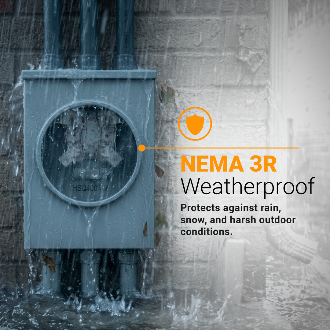 Hydel MSC400TW 200A Underground Meter Socket – 600V 4-Jaw NEMA 3R Weatherproof Electrical Meter Base for Residential, Commercial & Utility Service Installations in Canada
