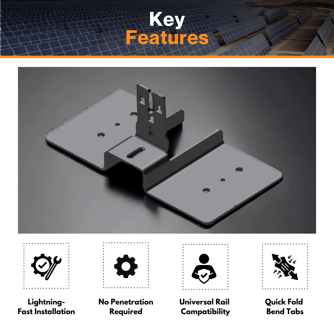 IntegraRack IR-D2 Wide Foot TPO Roof Mount - Fast Installation W/ Rail Compatibility | 200lbs  of Uplift | 5052-H32 Aluminum | UL 2703  Certified